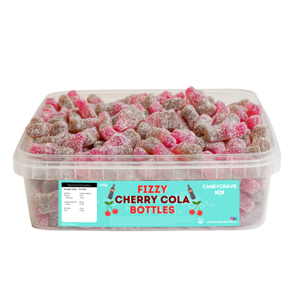 Candycrave Fizzy Cherry Cola Bottles Tub 600g