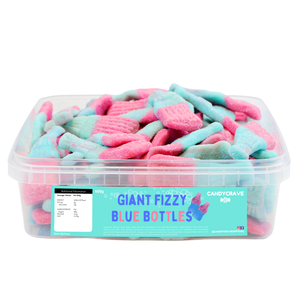 Candycrave Giant Fizzy Blue Bottles Tub 600g