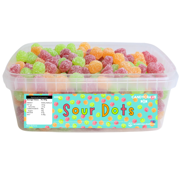 Candycrave Fizzy Sour Dots Tub 600g