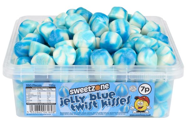 Sweetzone Tub Jelly Blue Twist Kisses 700g