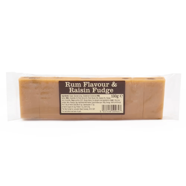 The Real Candy Co. Rum & Raisin Fudge Bar 130g