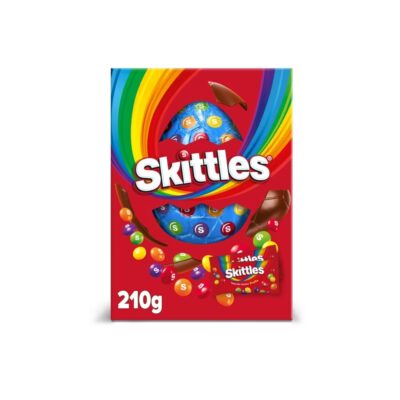 Skittles Chewy Fruit Flavoured Sweets, Milk Chocolate Large Easter Egg 210g