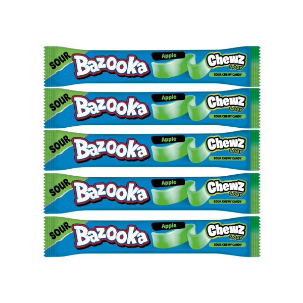 Bazooka Sour Chewz Apple Chew Bars 14g x 5 Pack