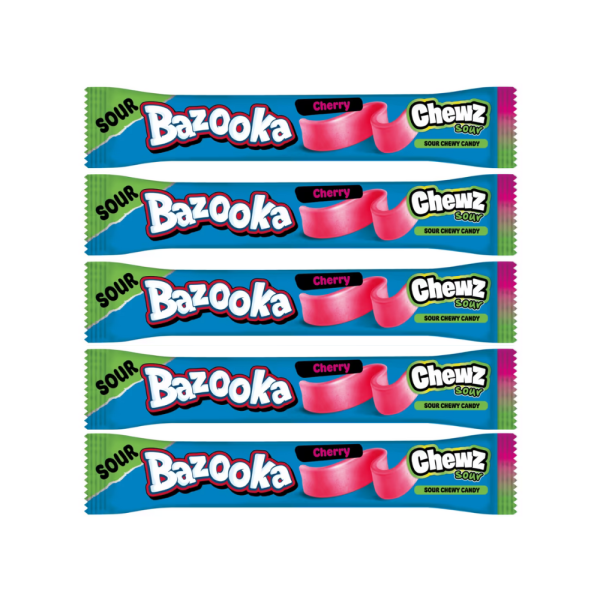 Bazooka Sour Chewz Cherry Chew Bars 14g x 5 Pack