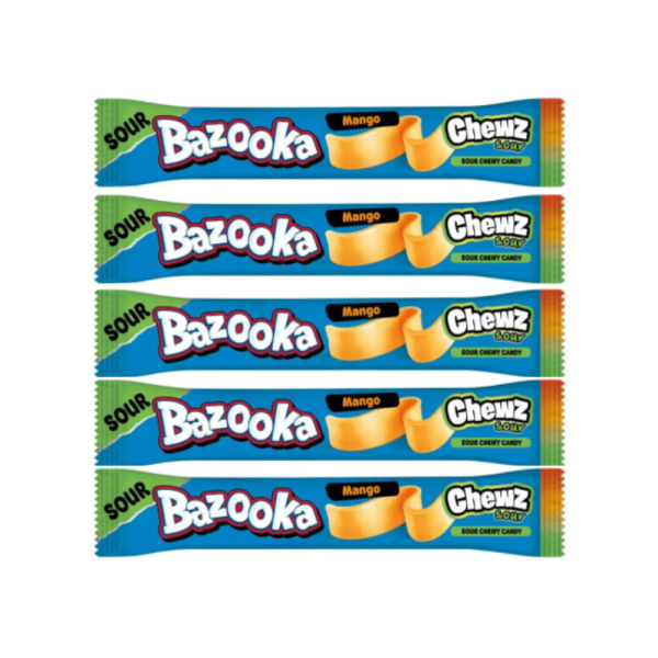 Bazooka Sour Mango Chew Bar 14g x 5 Pack