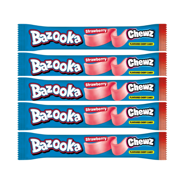 Bazooka Strawberry Chewz Bars 14g x 5 Pack