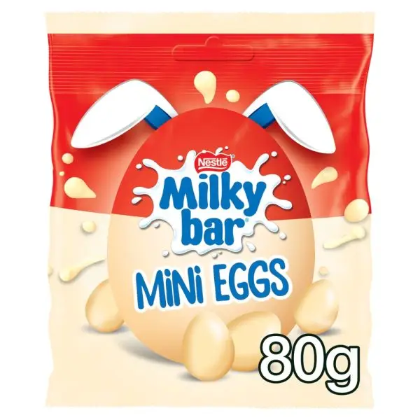 Milkybar White Chocolate Easter Mini Eggs Sharing Bag 80g