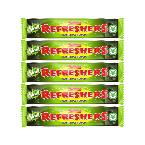 Swizzels Refreshers Sour Apple Flavour Chew Bar 18g x 5 Pack