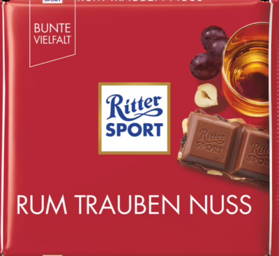 Ritter Sport Chocolate Rum-Grape-Nut 100g - (GERMANY)