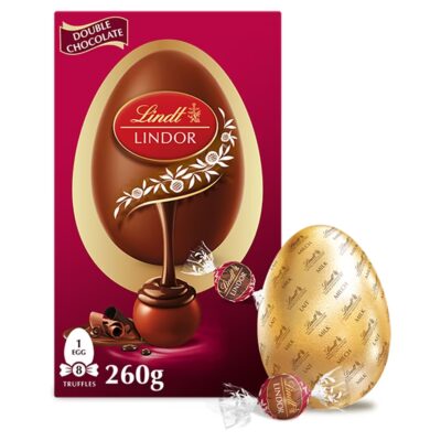 Lindt Lindor Milk Chocolate Egg With Lindor Double Chocolate Truffles 260g