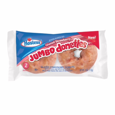 Hostess Glazed Strawberry Jumbo Donettes Twin Pack 113g - (USA)